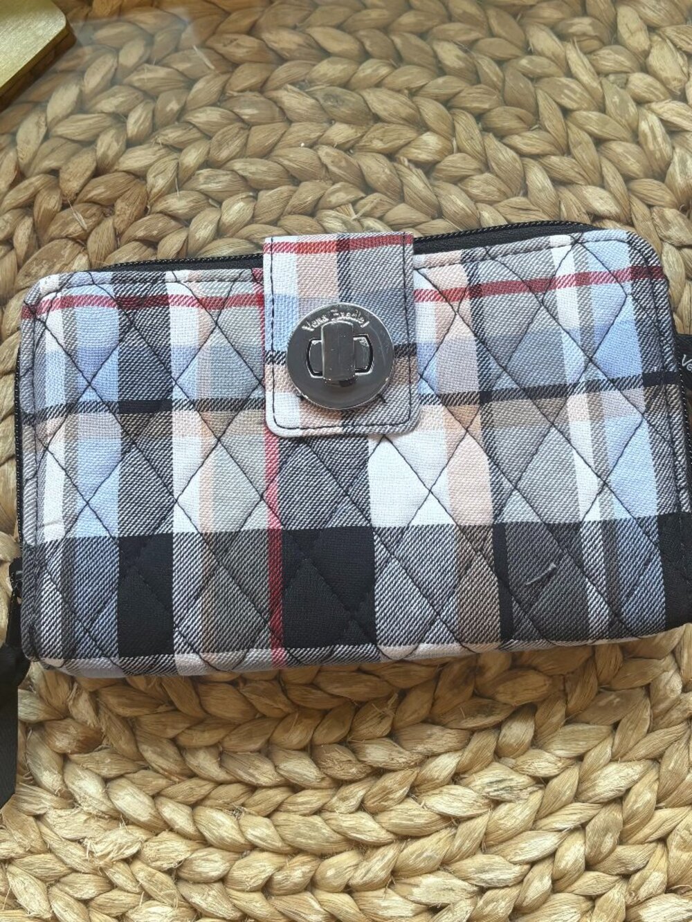 Vera Bradley RFID Turnlock Wallet Perfectly Plaid NWT